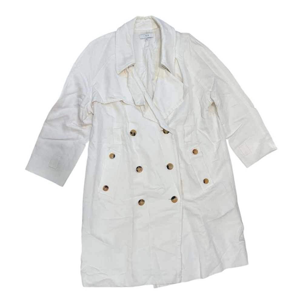 IRO Phenom Trench In Ecru White $930 Paris French Buttoned Size 36 Long - Picture 2 of 8